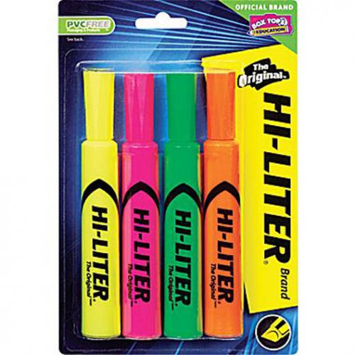 HI-LITER Desk Style Highlighter Chisel Tip Assorted 4/Pack Chisel Tip Quick Dry