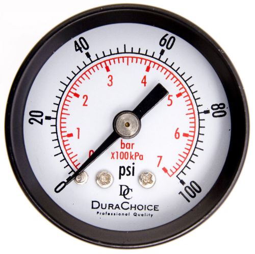 1-1/2&#034; Pressure Gauge 1/8&#034; Male NPT Center Back 0-100 Psi, 0-700kPa