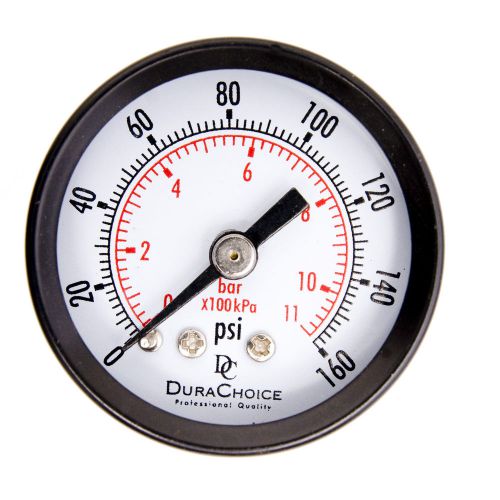 1-1/2&#034; Dry Utility Pressure Gauge - Blk.Steel 1/8&#034; NPT Center Back 160PSI