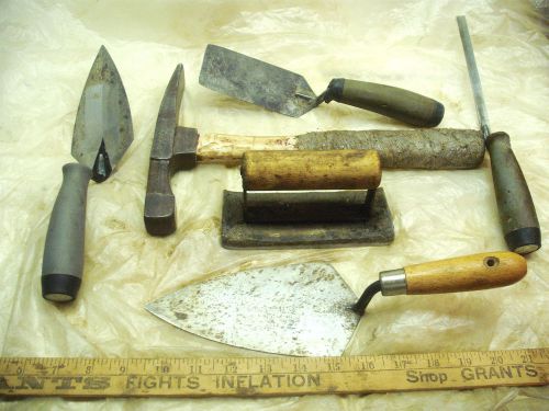 old used tools lot 6 mason,bricklayer concrete mason handyman tools nice