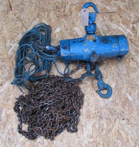 Yale pneumatic air chain hoist lift 1/2 ton 20m drop block &amp; tackle for sale