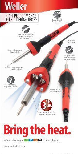 NEW Weller SP25NBUS Standard Duty LED Soldering Iron Bulk Red Black