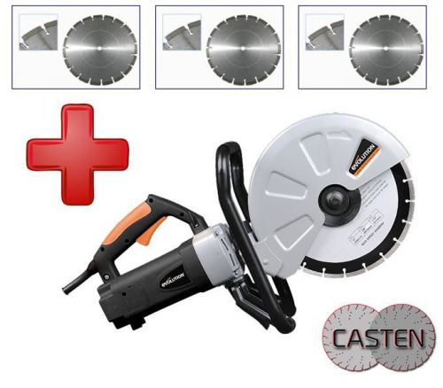 12&#034; electric evolution concrete saw &amp; 3 general purpose diamond blades 12&#034; for sale