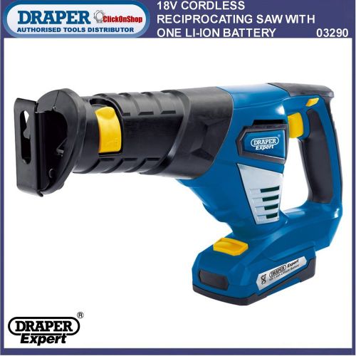 Draper 03290 crs18v2kli expert 18v cordless reciprocating saw + one li-ion batt. for sale