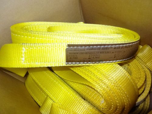 2X EE2-902 9&#039; x 2&#034;, Polyester Web Nylon Slings 6200lbs Vertical Eye Yellow 2 Ply