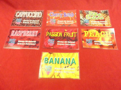 Island Oasis Flavor Signs Pina Colada Peach Banana Raspberry Cappuccino Cherry +