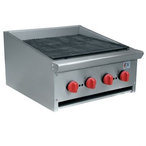 Cooking performance group 24&#034; radiant style countertop gas charbroiler for sale