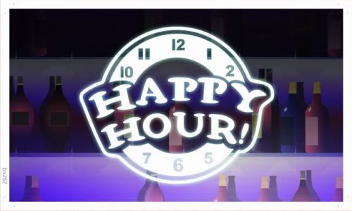 ba257 HAPPY HOUR Beer Bar Pub Club NEW Banner Shop Sign