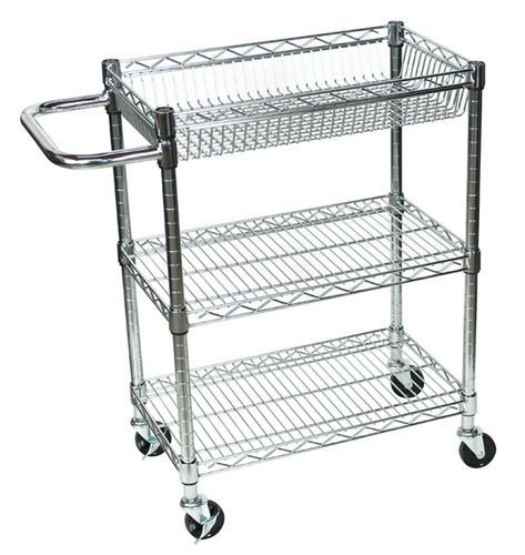 Luxor  LICWT3014 Chrome Wire Cart  24Wx14Dx32H