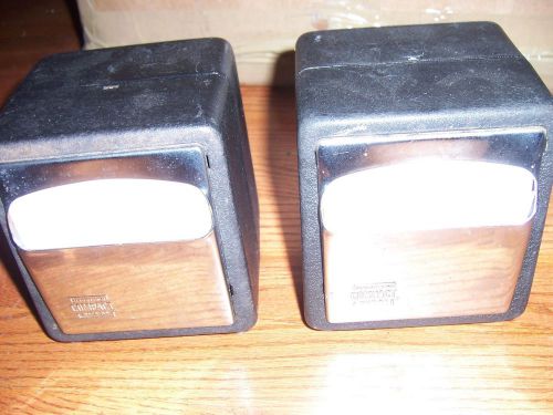 Vintage Restaurant Napkin Holders Black Marathon Compact Stainless Face PAIR