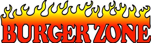 Concession Burgers Hamburgers Flames Food Sign Decal 28&#034;