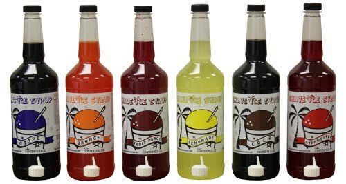 NEW Shaved Ice Syrups-Strawberry  Orange  Fruit Punch  Cola  Grape &amp; Lemonade