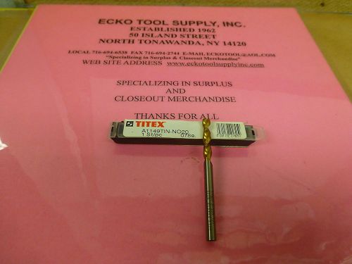 SCREW MACHINE DRILL #20 {.161} COBALT TIN PARABOLIC 130 SPLIT PT TITEX NEW$2.25