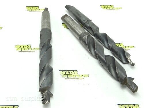 LOT OF 3 HSS 4MT HEAVY DUTY STEP TWIST DRILLS 1-1/8&#034; AND 1-3/8&#034; PTD CHAMPION