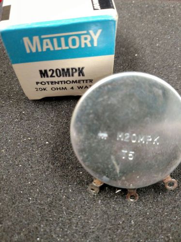 M20MPK MALLORY POTENTIOMETER QTY 4 20K OHM 4 WATT NEW  AND RARE