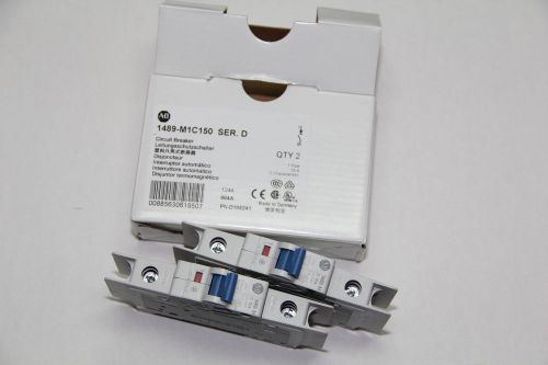 NEW 2 PACK ALLEN-BRADLEY 1489-M1C150 Series D Circuit Breakers 15A 277VAC 1-Pole