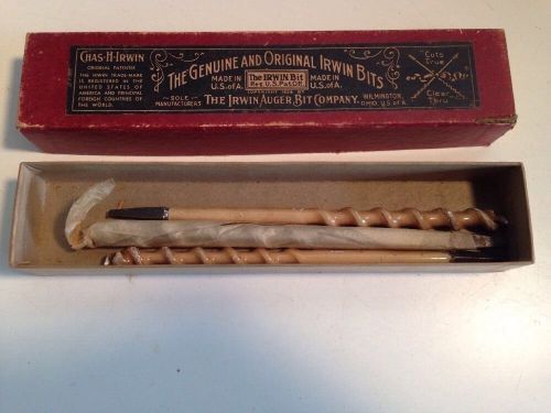 Antique Irwin Auger Bit Co Mainbor Auger Drill Bit (3) Original Irwin Box