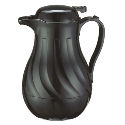 Insulated Server Swirl Carafe,64 oz,Push Button Top,Black,Update International