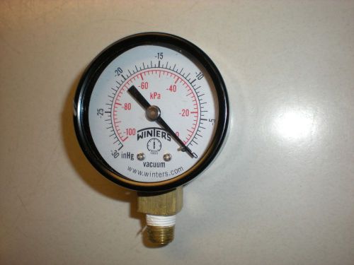 Winters 1-3/4&#034; Vacuum Gauge to 30inHg - 1/8&#034; NPT - Tests OK