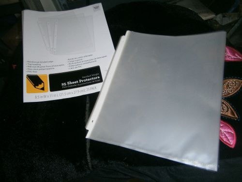 Business  Sheet Protector - 8.5&#034;x11&#034;-Rectangular -25/Pk - 3 ring holes