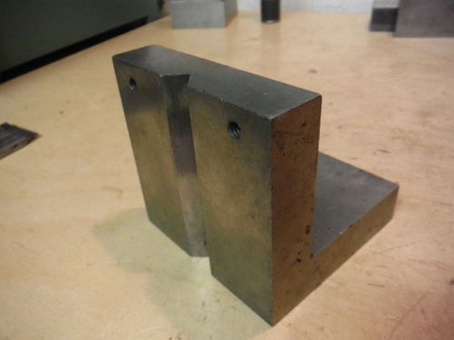 Machined steel angle plate with v groove machinist tooling jig fixture for sale