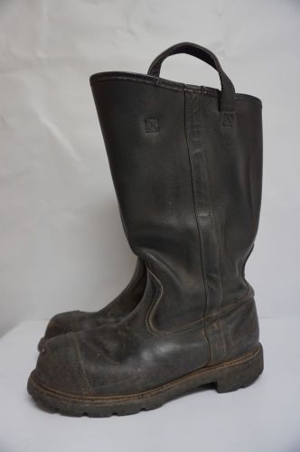 Weinbrenner Firefighter Leather TurnOut Bunker Boot sz 7.5 Steel toe biker pull