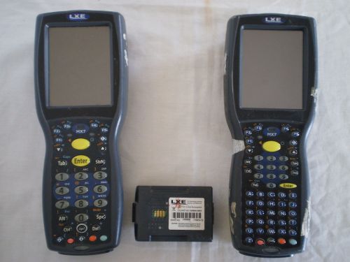 (2) LXE MX7 HANDHELD MOBILE COMPUTER BAR CODE SCANNER - PARTS or REFURBISH ONLY