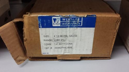 WEKSLER AA442PH4LWXX 4-1/2&#034; ROYAL GAUGE 0-200PSI  8D