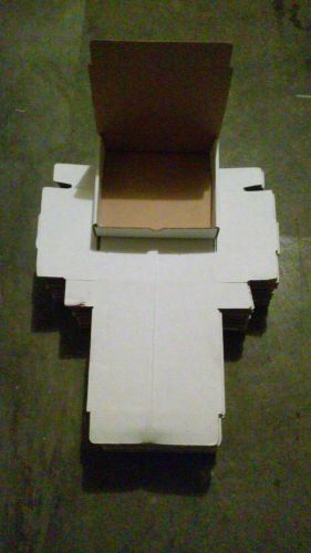 25 10&#034; x 8&#034; x 2&#034; White Rectangle Packing Box Fold Up