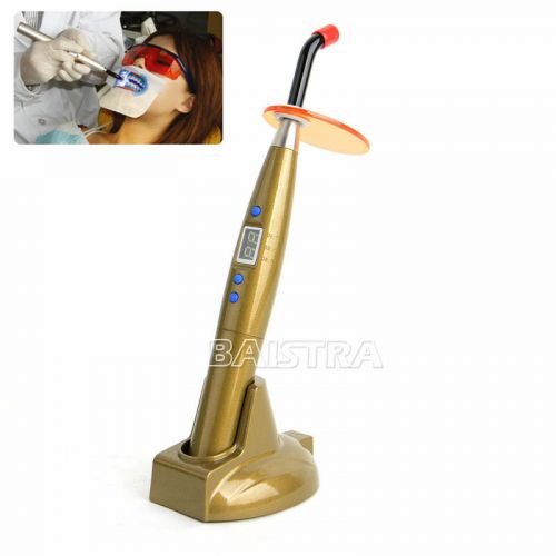 Dental LED Curing Light Lamp Light Intensity 5W>=1200mw/cm^2 Plastic Handle Gold