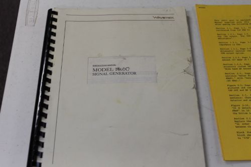 Wavetek1801C Signal Generator Instruction Manual w/ Schematics / 50ohm output op