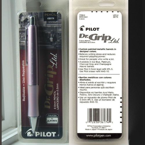 NEW SEALED PILOT DR. GRIP LTD PENCIL 0.5mm METALLIC PINK CHAMPAGNE MAUVE 36174