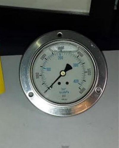 Pressure Gauge, 0-6,000 PSI, Back Mount, 2.5&#034; Inch Face, flanged