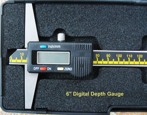 Industrial Q Digital Depth Gauge 6&#034; Caliper Machinists, Engineers InspectPUT NEW