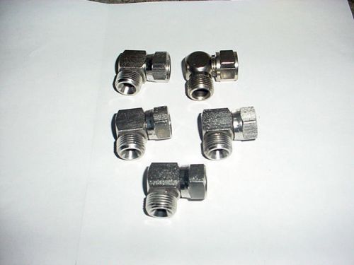 5 NOS binks air &amp; fluid elbows 1/2&#034; NPT fittings 90 degrees paint gun sprayer