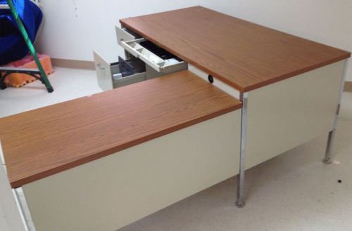 Haskell Right-Sided Return Metal Secretarial Desk