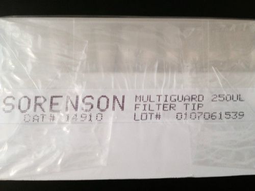 SORENSON BIOSCIENCE 14910,  MULTIFIT GUARD FILTER TIPS, 5-250uL,96/1 Rack