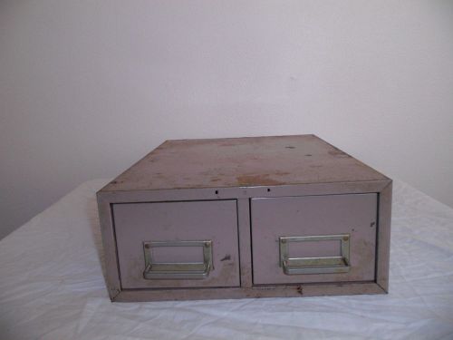 2 Drawer Metal Card Catalog File Cabinet Steelmaster Vintage Industrial #5