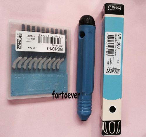 1pcs NOGA NB1000 Burr Handle With 10 Blades Hand BS1010 Deburring Tool