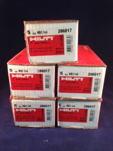 (5 Boxes at 5 bolts per box) HILTI KWIK BOLT 3 - KB3 1&#034;x 6&#034; #286017 Anchor Steel