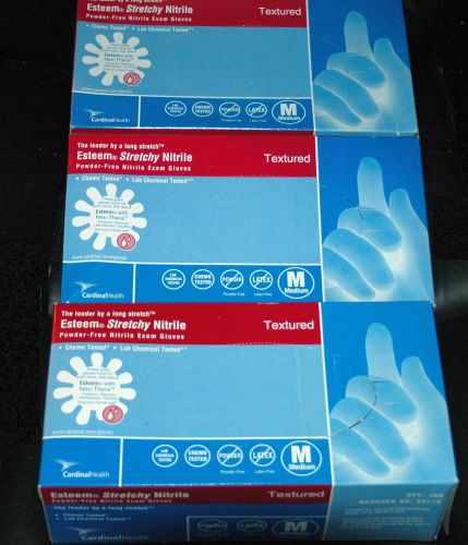 300 Cardinal Health Esteem 8817N- Medium Size Nitrile Exam Glove, Blue, Stretchy