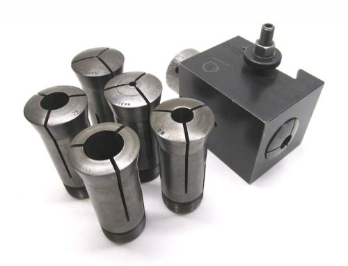 DORIAN 5C QUICK-CHANGE LATHE TOOL POST HOLDER - #D35CXA-36 w/ 6 HARDINGE COLLETS