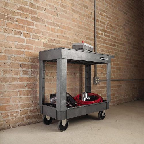 Craftsman 34-1/2&#034; 2 Deep Shelf Heavy Duty Plastic Utility garage shop Cart 59732