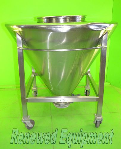 United Utensils 125-Gallon Stainless Steel Hopper Bin Tank on Casters #3