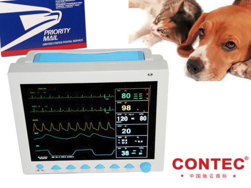 VET VITAL SIGNS VETERINARY PATIENT MONITOR ECG NIBP SPO2 PR RESP TEMP USA STOCK