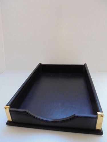 MARK CROSS LEATHER -BLACK-DESK-PAPER HOLDER TRAY VINTAGE