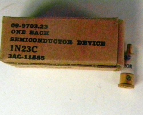 1N23C NOS  KEMTRON GOLD SLUG MIXER DIODE POINT CONTACT 9.37 GHz MICROWAVE