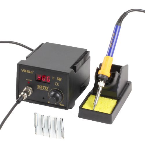 937d+ iron soldering station smd desolder welder welding w stand sponge esd 110v for sale