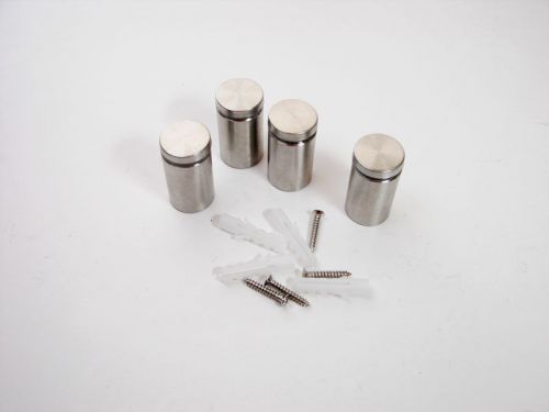 4 pack 1&#034; diameter 1-1/2&#034; tall stainless steel stand-offs with screws &amp; anchors for sale
