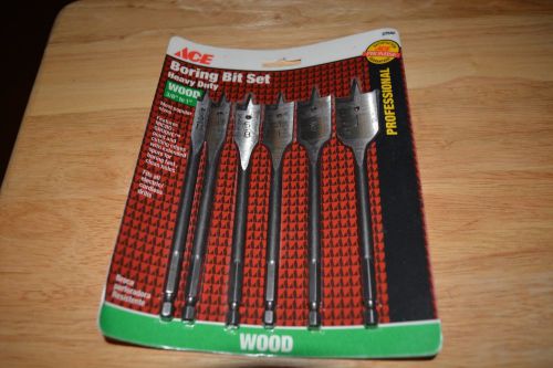 Ace Hardware Boring Bit Set Heavy Duty Wood 3/8-1&#034; 6 Pieces Fits All Elec Drills